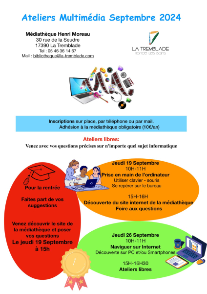 Ateliers multimdia septembre